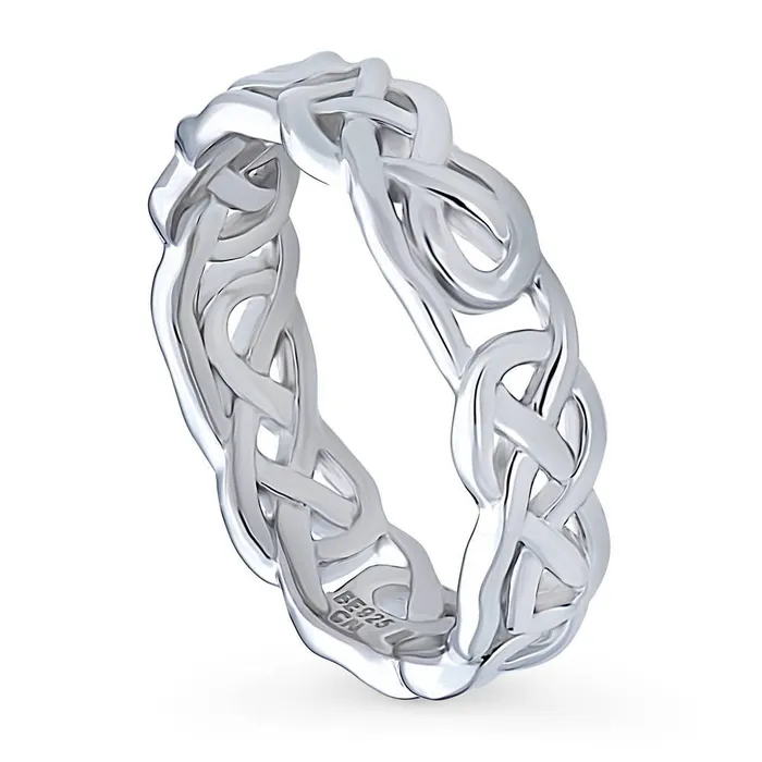 Woven Celtic Knot Stackable Band in Sterling Silver BERRICLE Rings