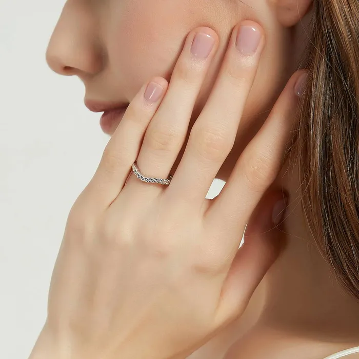 Woven Solitaire 125ct CZ Ring Set in Sterling Silver BERRICLE Rings