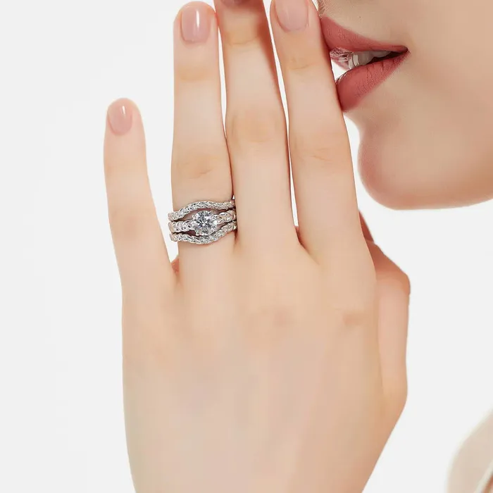 Woven Solitaire 125ct CZ Ring Set in Sterling Silver BERRICLE Rings
