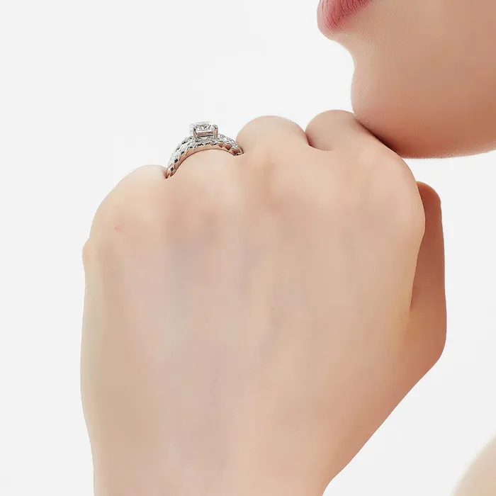 Woven Solitaire 125ct CZ Ring Set in Sterling Silver BERRICLE Rings