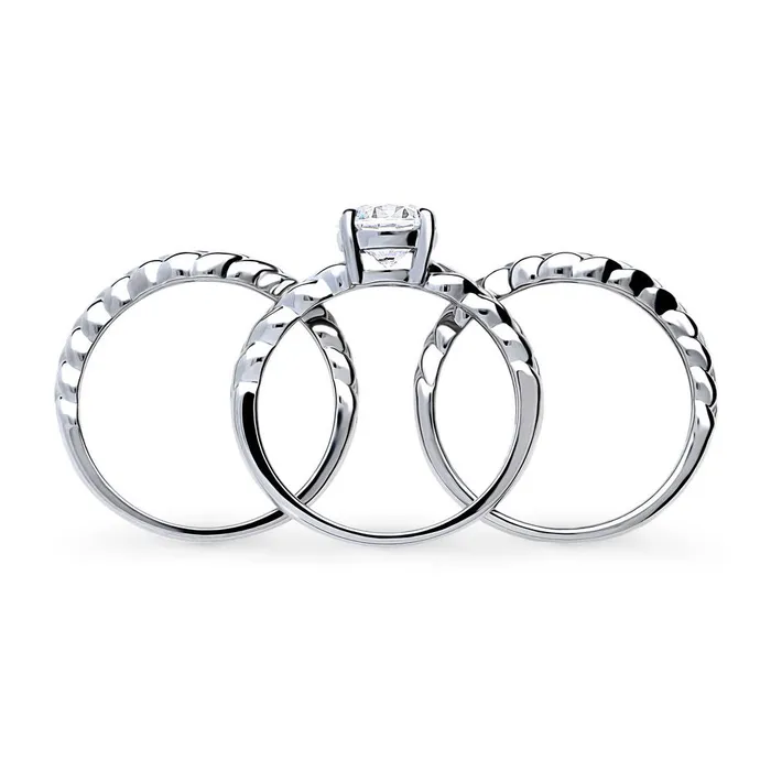 Woven Solitaire 125ct CZ Ring Set in Sterling Silver BERRICLE Rings