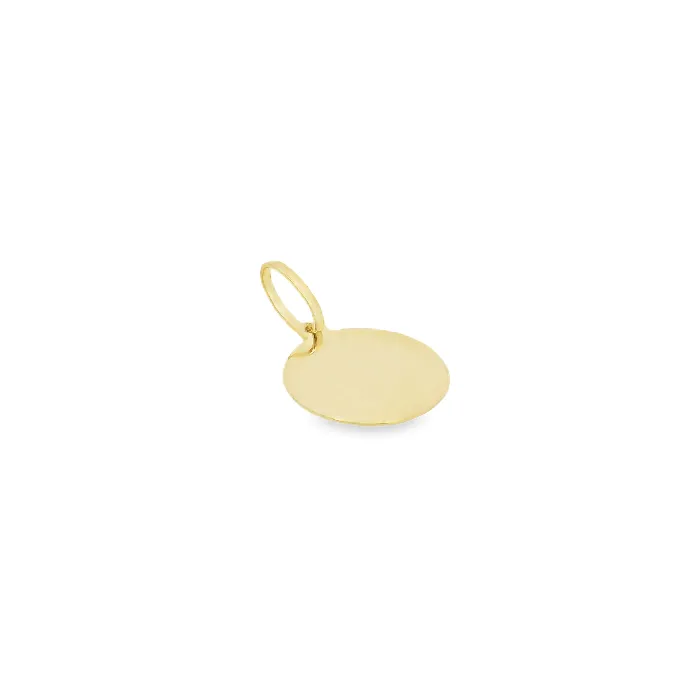 10K Gold Engravable Small Round Charm Suetables Charm Necklaces