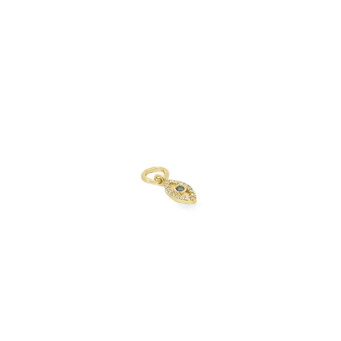 14K Gold Diamond Evil Eye Charm Suetables Charm Necklaces