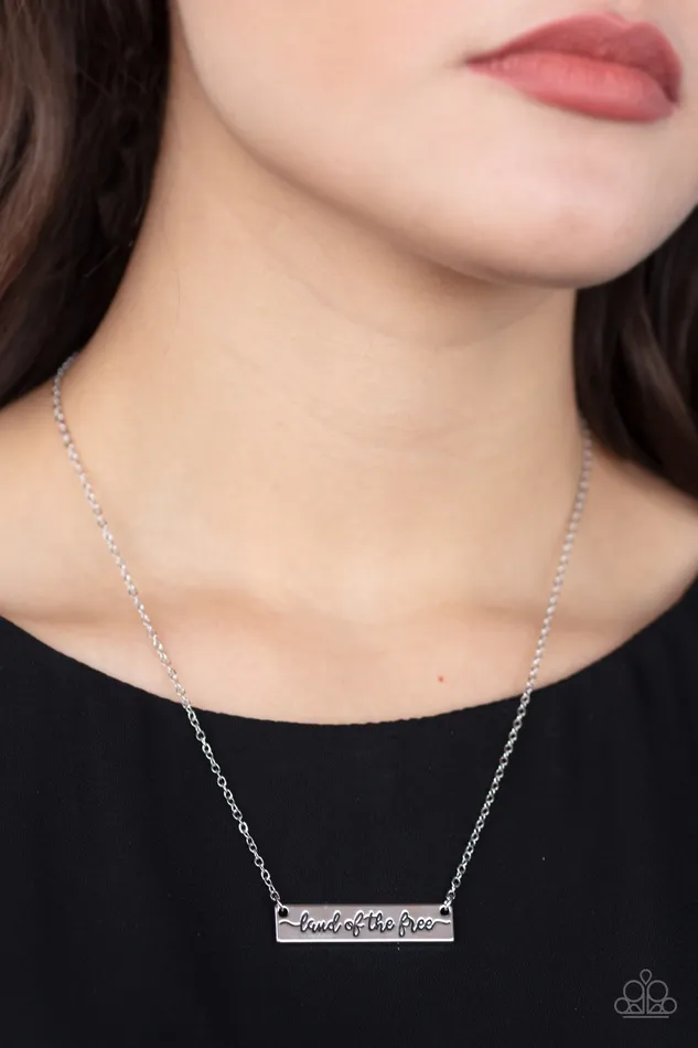 All Eyes On U Jewelry Paparazzi Accessories Necklaces Land Of The Free Silver Paparazzi Necklace