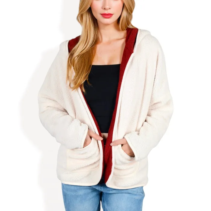 AnnaKaci Rings Two Tone Lined Hooded Jacket with Contrast Trim