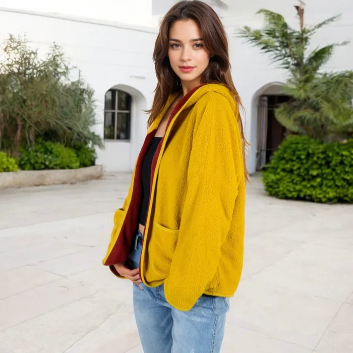 AnnaKaci Rings Two Tone Lined Hooded Jacket with Contrast Trim AnnaKaci Rings Two Tone Lined Hooded Jacket with Contrast Trim