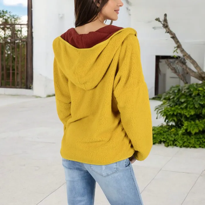 AnnaKaci Rings Two Tone Lined Hooded Jacket with Contrast Trim AnnaKaci Rings Two Tone Lined Hooded Jacket with Contrast Trim