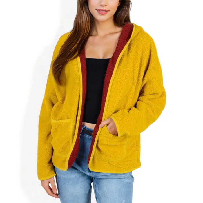 AnnaKaci Rings Two Tone Lined Hooded Jacket with Contrast Trim AnnaKaci Rings Two Tone Lined Hooded Jacket with Contrast Trim