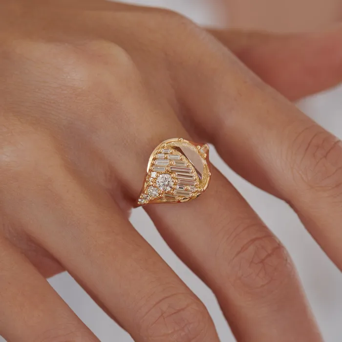 ARTEMER Rings Eclipse OOAK Half Moon Diamond Engagement Ring