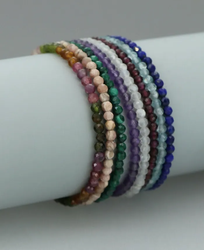 Bracelets Adjustable Sterling Silver Bolo Bracelet with Dainty Gemstone Beads Buddha Groove
