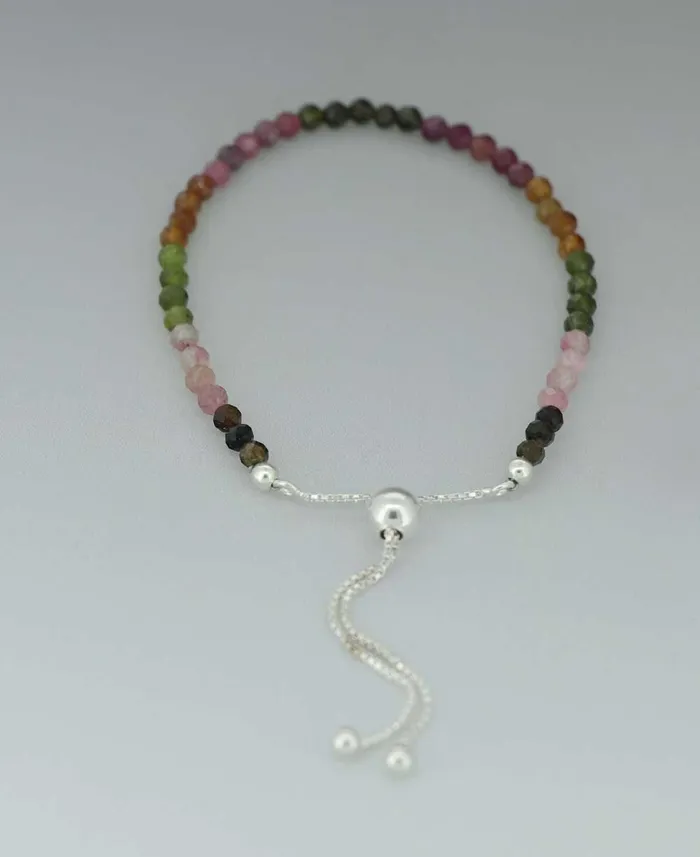Bracelets Adjustable Sterling Silver Bolo Bracelet with Dainty Gemstone Beads Buddha Groove