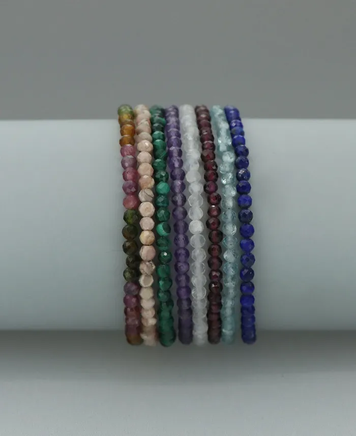 Bracelets Adjustable Sterling Silver Bolo Bracelet with Dainty Gemstone Beads Buddha Groove