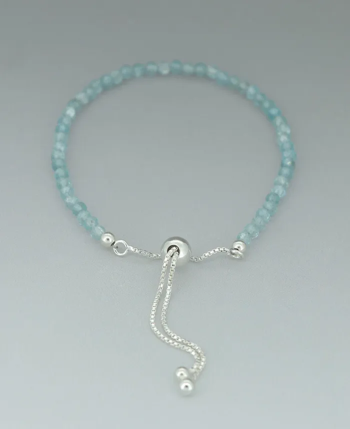 Bracelets Adjustable Sterling Silver Bolo Bracelet with Dainty Gemstone Beads Buddha Groove