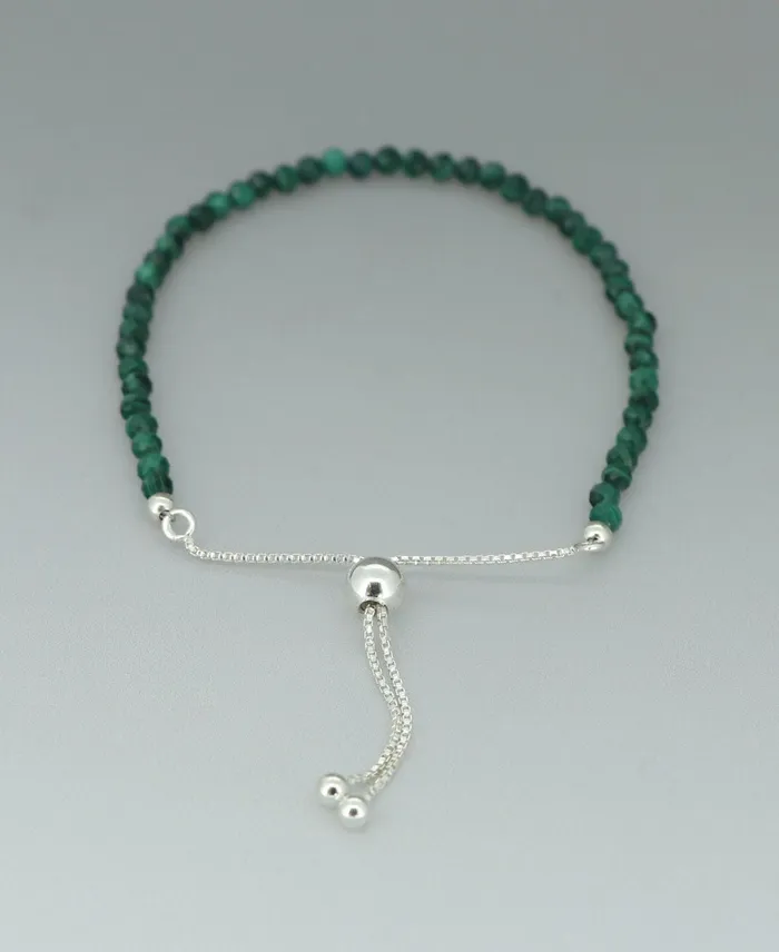 Bracelets Adjustable Sterling Silver Bolo Bracelet with Dainty Gemstone Beads Buddha Groove