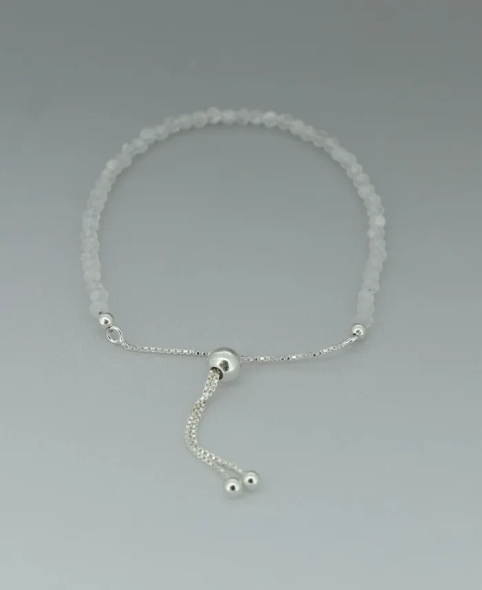 Bracelets Adjustable Sterling Silver Bolo Bracelet with Dainty Gemstone Beads Buddha Groove