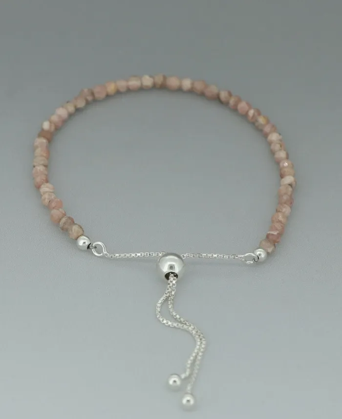 Bracelets Adjustable Sterling Silver Bolo Bracelet with Dainty Gemstone Beads Buddha Groove