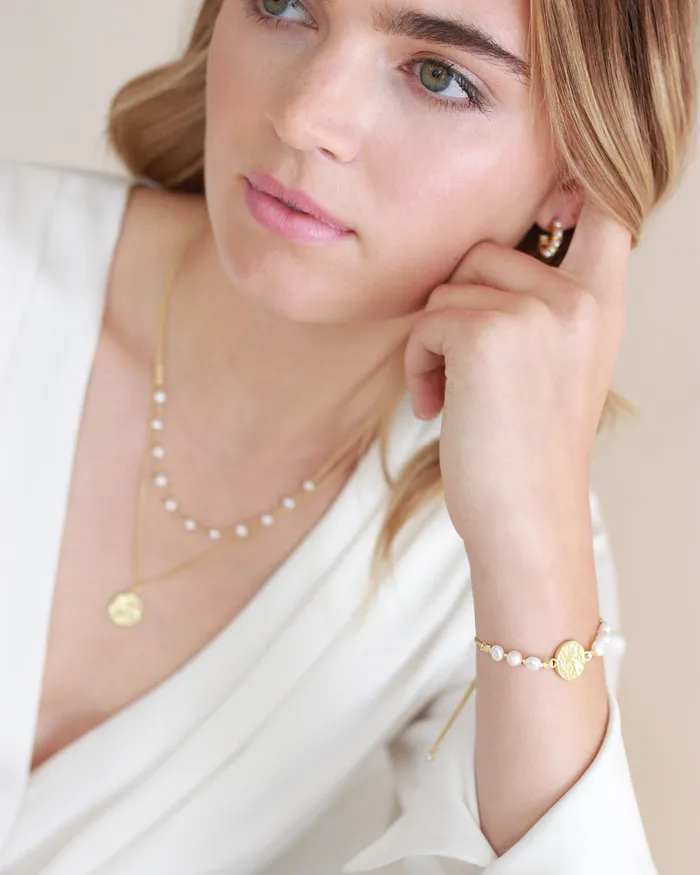 Bracelets Dareth Colburn Parker Pearl Coin Adjustable Bracelet