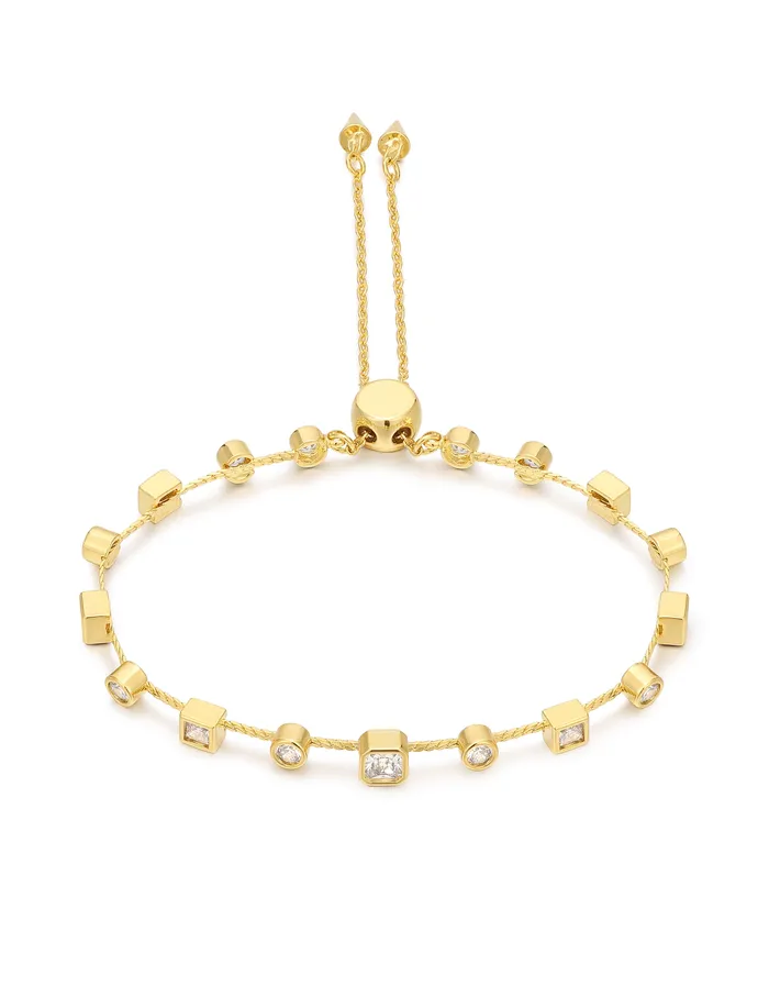 Bracelets Luv Aj Bezel Stone Stud Bracelet Gold