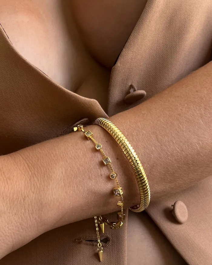 Bracelets Luv Aj Bezel Stone Stud Bracelet Gold Bracelets Luv Aj Bezel Stone Stud Bracelet Gold