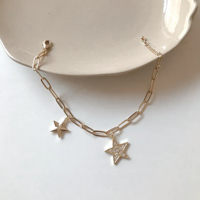 Bracelets Refined by AnnaKaci Gold Star Pendent Bracelet