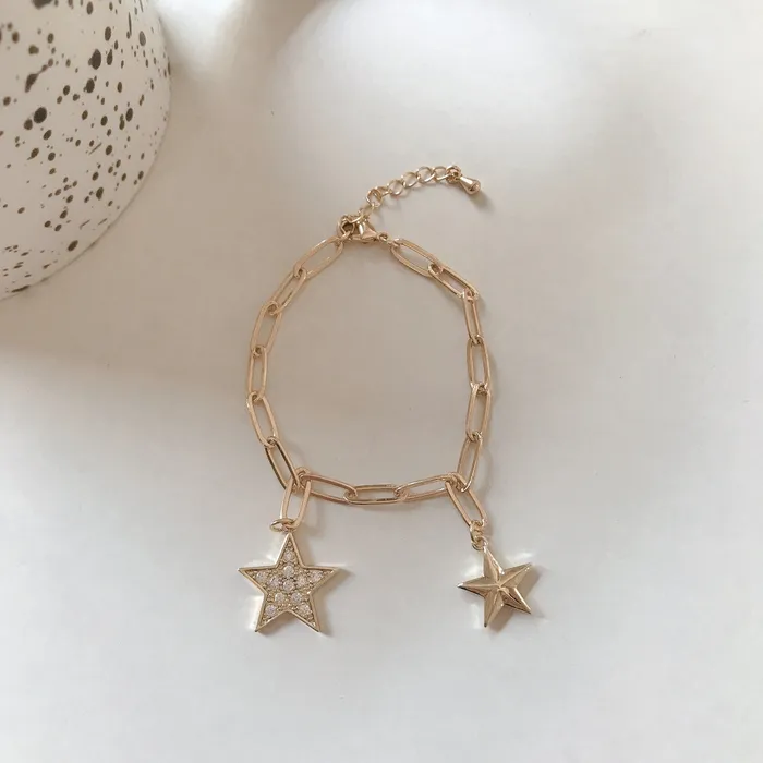 Bracelets Refined by AnnaKaci Gold Star Pendent Bracelet Bracelets Refined by AnnaKaci Gold Star Pendent Bracelet