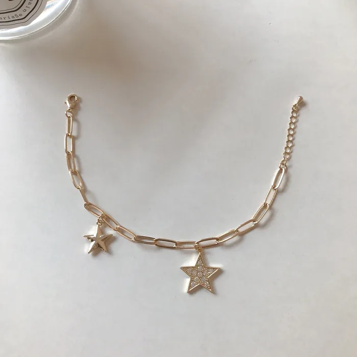 Bracelets Refined by AnnaKaci Gold Star Pendent Bracelet Bracelets Refined by AnnaKaci Gold Star Pendent Bracelet