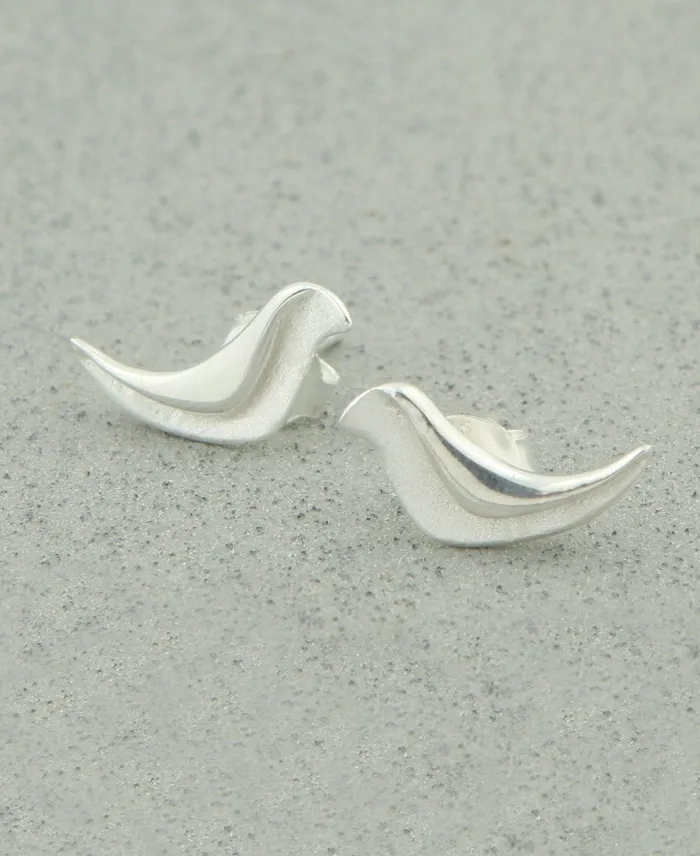 Buddha Groove Earrings Fly Free Sterling Silver Bird Earrings
