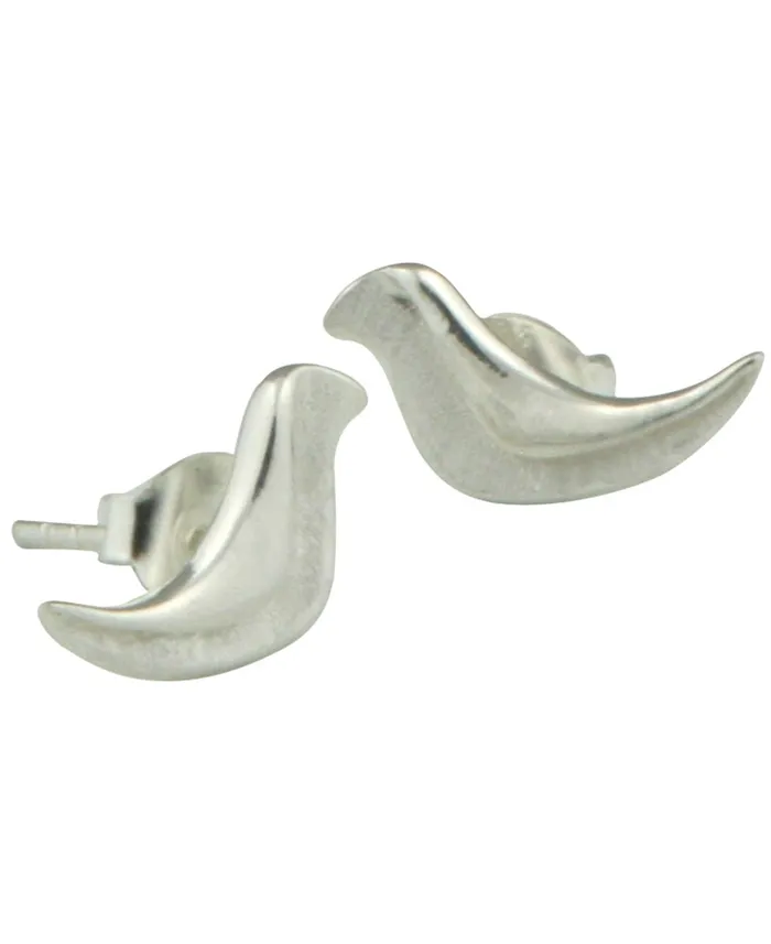Buddha Groove Earrings Fly Free Sterling Silver Bird Earrings