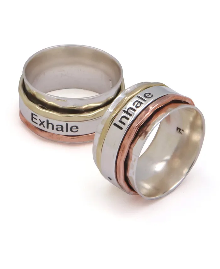 Buddha Groove Inhale Exhale Spinning Meditation Ring Rings