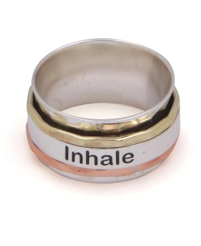 Buddha Groove Inhale Exhale Spinning Meditation Ring Rings