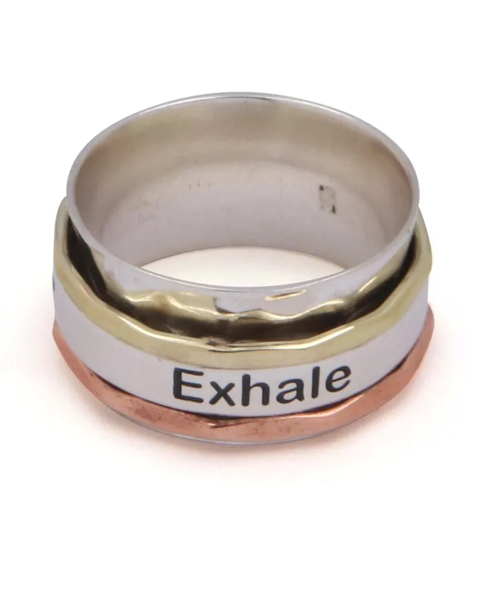 Buddha Groove Inhale Exhale Spinning Meditation Ring Rings