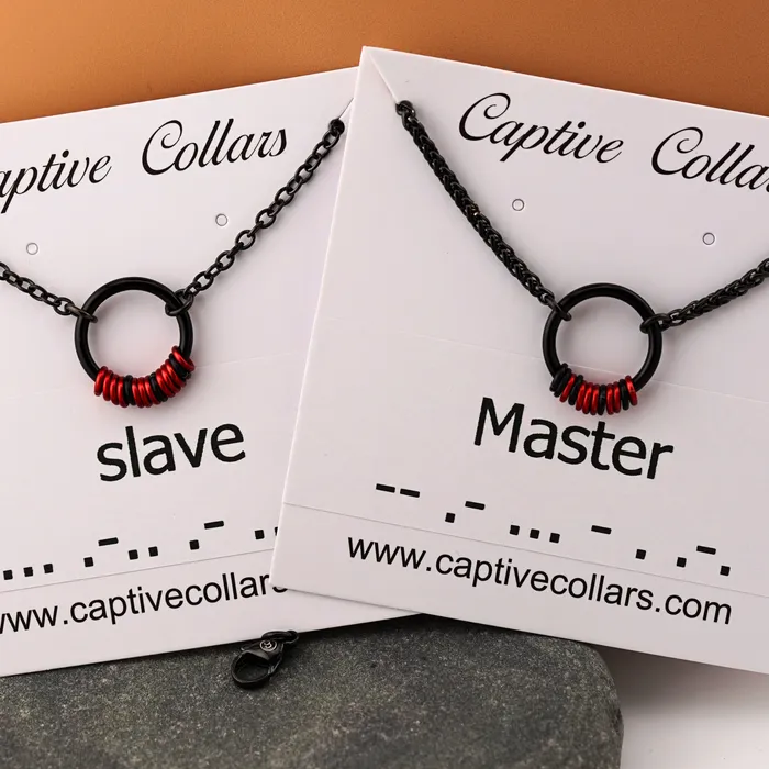 Captive Collars Morse Code O Ring Black Rings