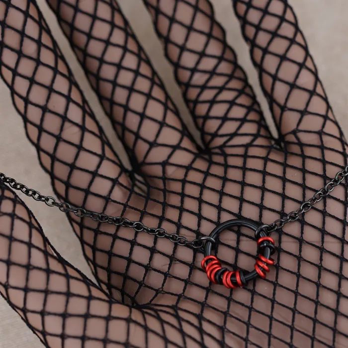 Captive Collars Morse Code O Ring Black Rings