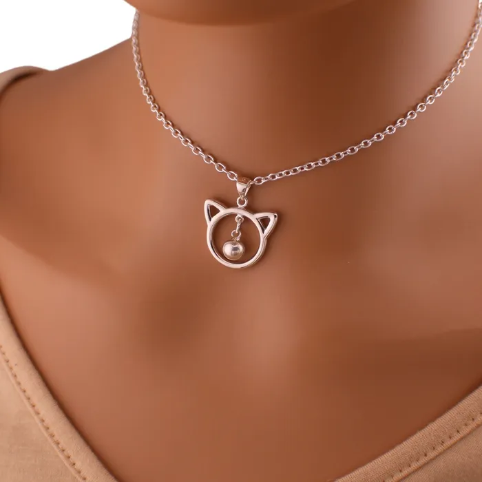 Captive Collars Sterling Silver Kitten with Bell Rings