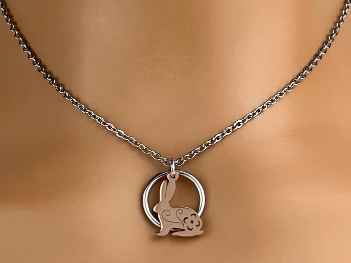 Captive Collars TwoToned Submissive Necklace BDSM O Ring with Bunny Day Collar Necklaces Captive Collars TwoToned Submissive Necklace BDSM O Ring with Bunny Day Collar Necklaces