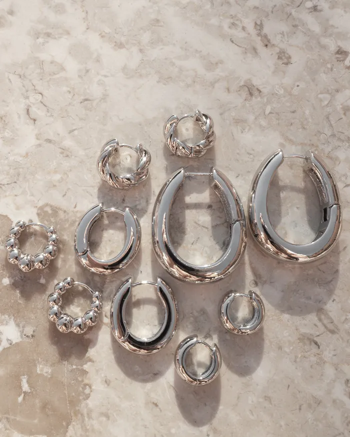 Carmella Huggies 20mm Silver Luv Aj Rings Carmella Huggies 20mm Silver Luv Aj Rings