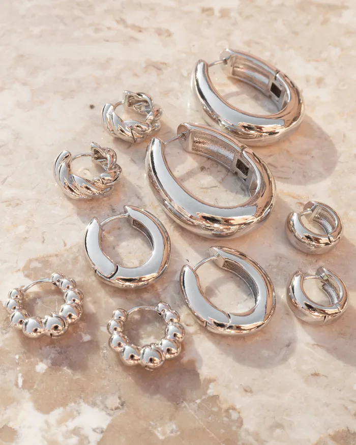 Carmella Huggies 20mm Silver Luv Aj Rings Carmella Huggies 20mm Silver Luv Aj Rings