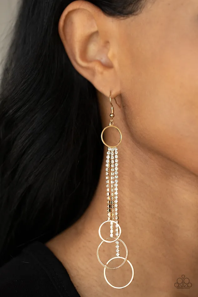 Demurely Dazzling Gold Paparazzi Earrings All Eyes On U Jewelry Paparazzi Accessories Earrings