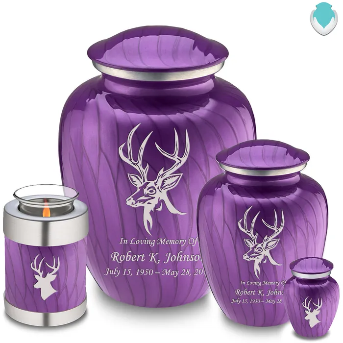 Earrings Adult Embrace Pearl Purple Deer Cremation Urn GetUrns