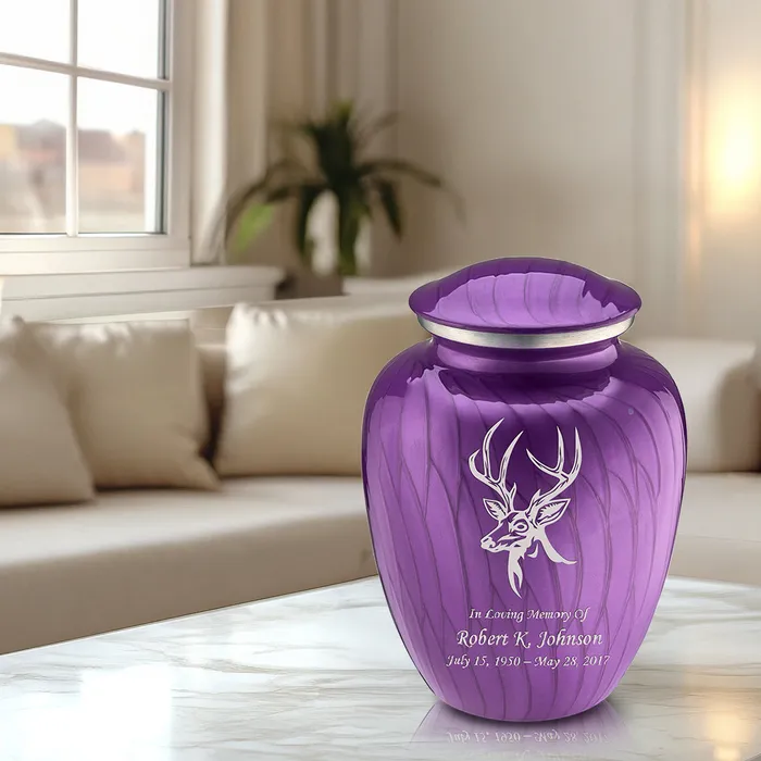 Earrings Adult Embrace Pearl Purple Deer Cremation Urn GetUrns