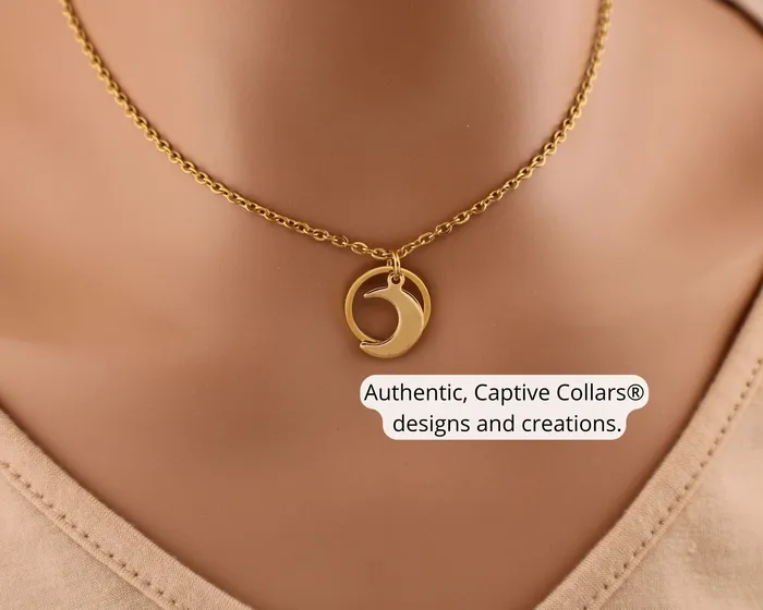 Earrings Gold Submissive Moon Captive Collars