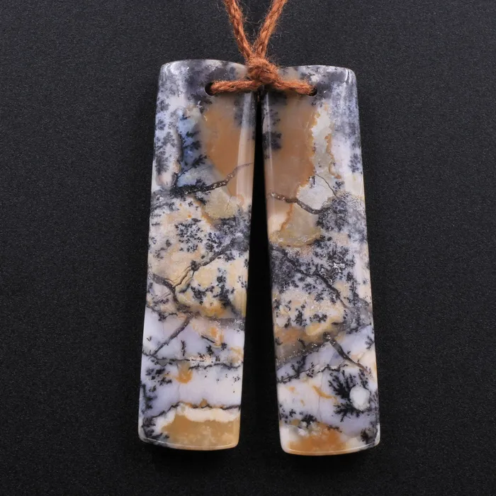 Earrings Intrinsic Trading Drilled Amethyst Sage Chalcedony From Oregon Matched Rectangle Earring Pair Stone Beads