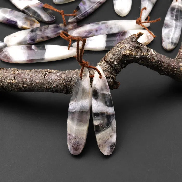 Earrings Intrinsic Trading Natural Petrified Purple Opal Earring Pair Matched Long Teardrop Gemstone Beads A5 Earrings Intrinsic Trading Natural Petrified Purple Opal Earring Pair Matched Long Teardrop Gemstone Beads A5