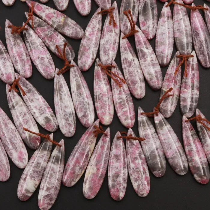 Earrings Intrinsic Trading Natural Pink Tourmaline in Quartz Teardrop Cabochon Cab Pair Drilled Matched Earring Pair Earrings Intrinsic Trading Natural Pink Tourmaline in Quartz Teardrop Cabochon Cab Pair Drilled Matched Earring Pair