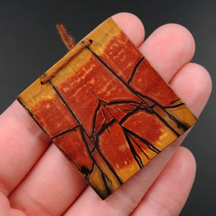 Earrings Intrinsic Trading Red Creek Jasper Earring Pair Flat Rectangle Cabochon Cab Pair Drilled Matched Earrings Natural Stone Bead Pair E2851