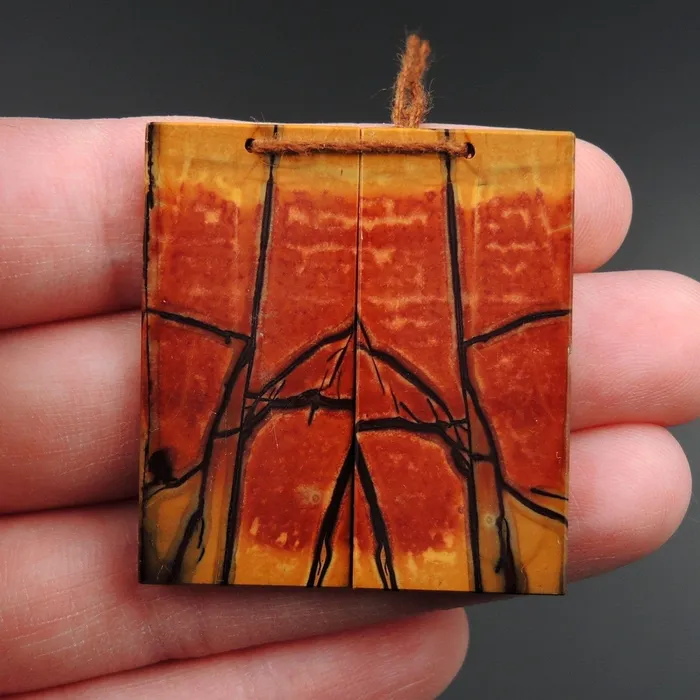 Earrings Intrinsic Trading Red Creek Jasper Earring Pair Flat Rectangle Cabochon Cab Pair Drilled Matched Earrings Natural Stone Bead Pair E2851
