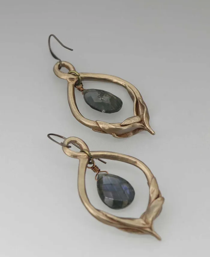 Earrings Lotus Petal Labradorite Earrings Buddha Groove
