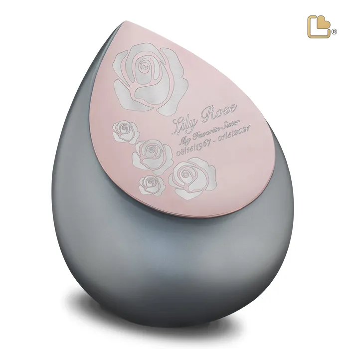 Earrings LoveUrns Drop Standard Adult Urn French Grey Brushed Rose Gold