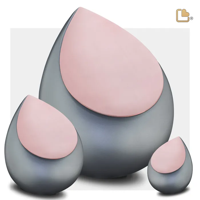 Earrings LoveUrns Drop Standard Adult Urn French Grey Brushed Rose Gold