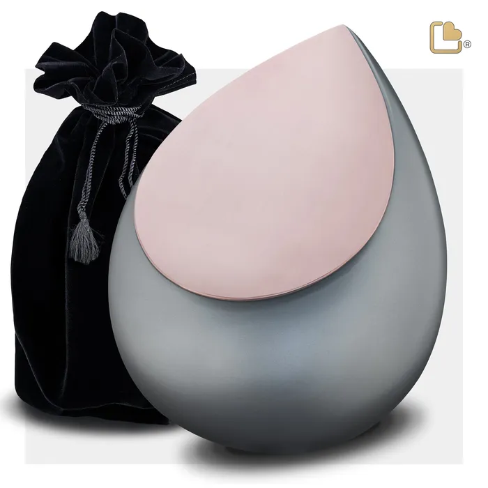 Earrings LoveUrns Drop Standard Adult Urn French Grey Brushed Rose Gold